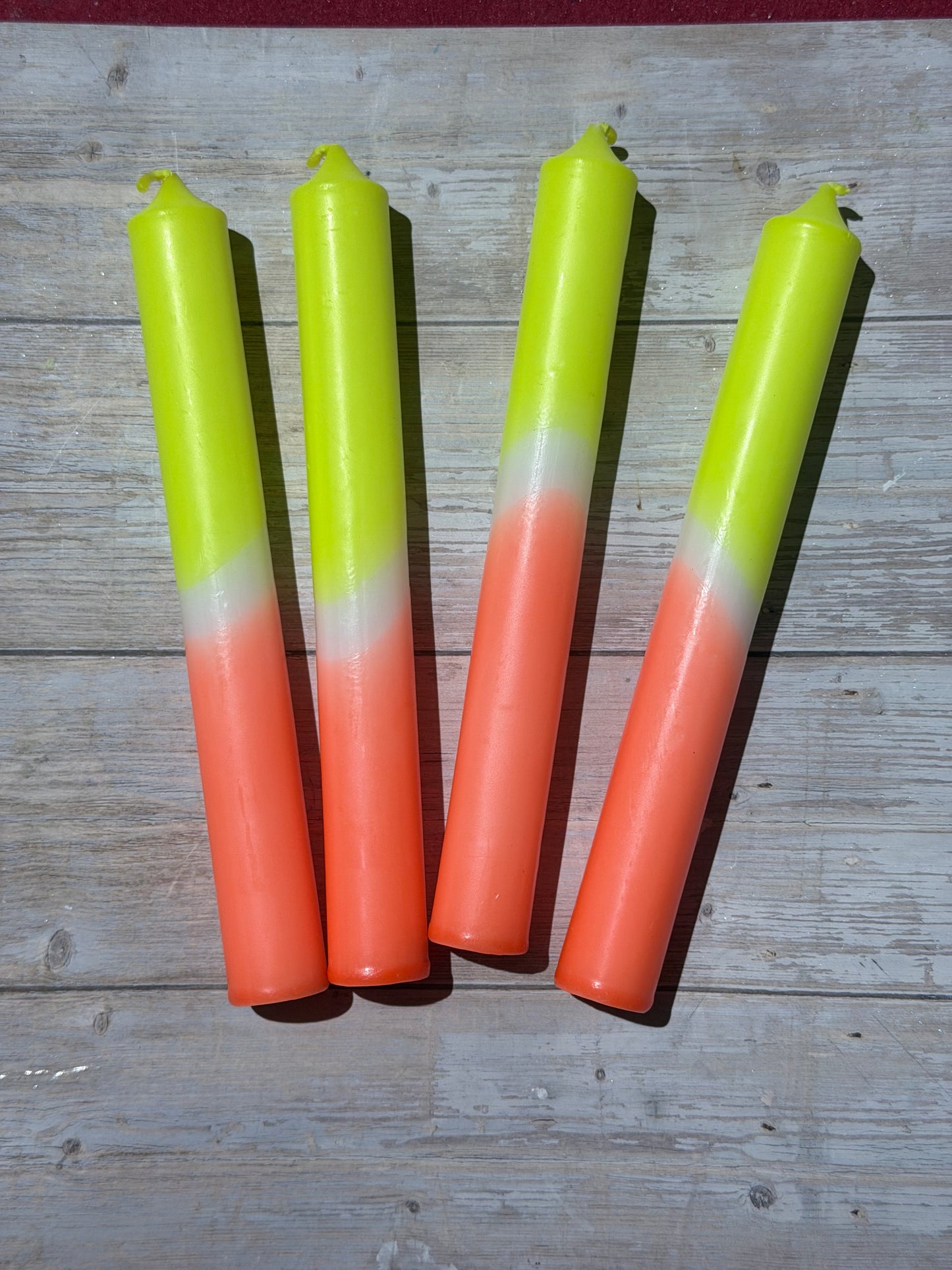 Dip Dye Stabkerzen 18 cm x 2,2 cm – Kerzenfarm Hahn – tropffrei & rußarm – kurze Deko-Kerzen – Handarbeit – verschiedene Farben