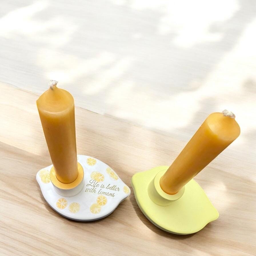 Zitronen Kerzenhalter , sommerliche Deko