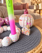 Buntes Adventsset mit 4 Kerzen