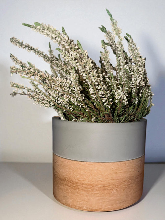 Blumenübertopf | Pflanztopf |Handgemacht | Holzlook | Übertopf