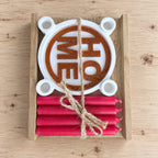 Kerzenhalter-Geschenkset mit 4 Kerzen & Spruch-Einleger