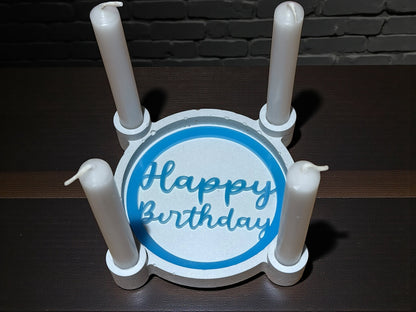 Handgefertigtes Kerzenhalter-Set mit Kerzen & austauschbarem Inlay