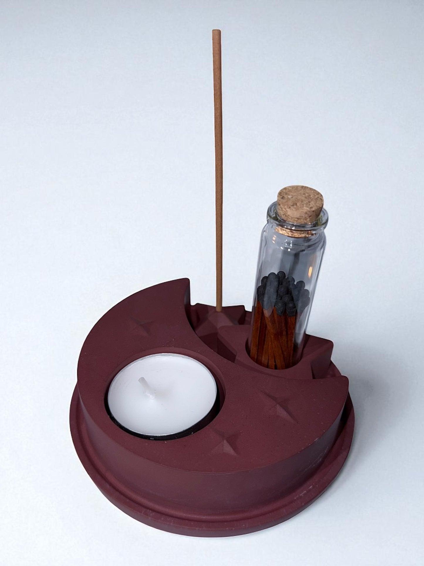 Geschenkset - Räucherstäbchenhalter- Teelichthalter - Streichhölzer- Weihnachten - Advent