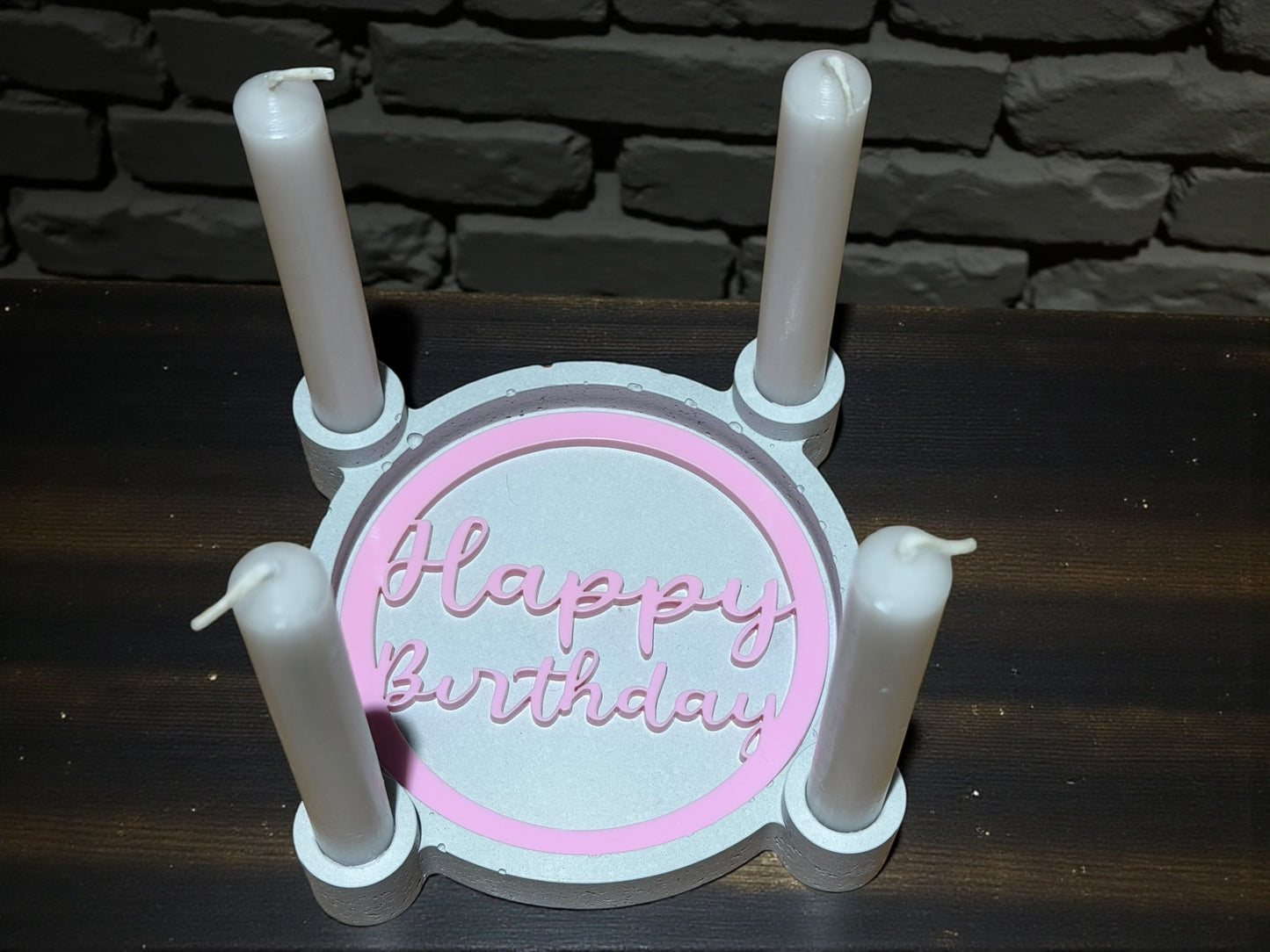 Handgefertigtes Kerzenhalter-Set mit Kerzen & austauschbarem Inlay