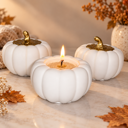 Kürbis Kerzenhalter, Pumpkin, Kürbis Deko, Kürbisse