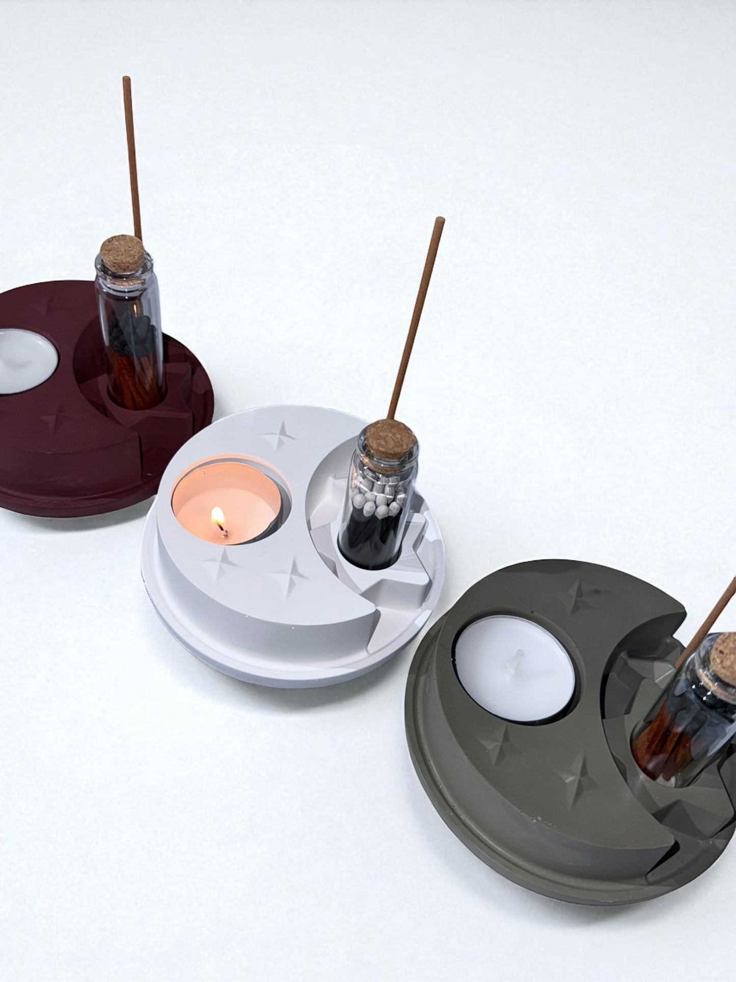 Geschenkset - Räucherstäbchenhalter- Teelichthalter - Streichhölzer- Weihnachten - Advent