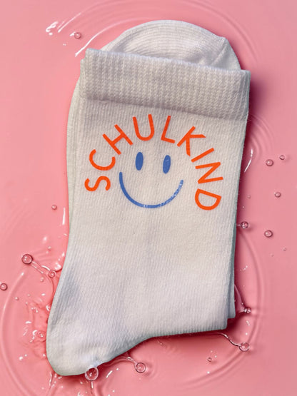 Personalisierte Schulkind-Socken aus Bio-Baumwolle – Größe 31/33 / 34/36