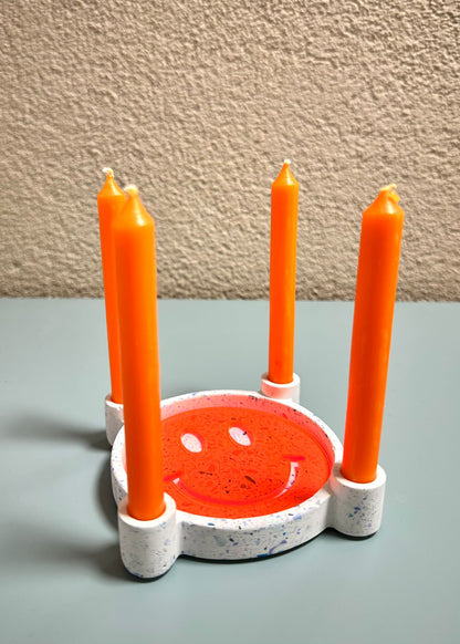 Handgefertigtes Kerzenhalter-Set mit Kerzen & austauschbarem Inlay