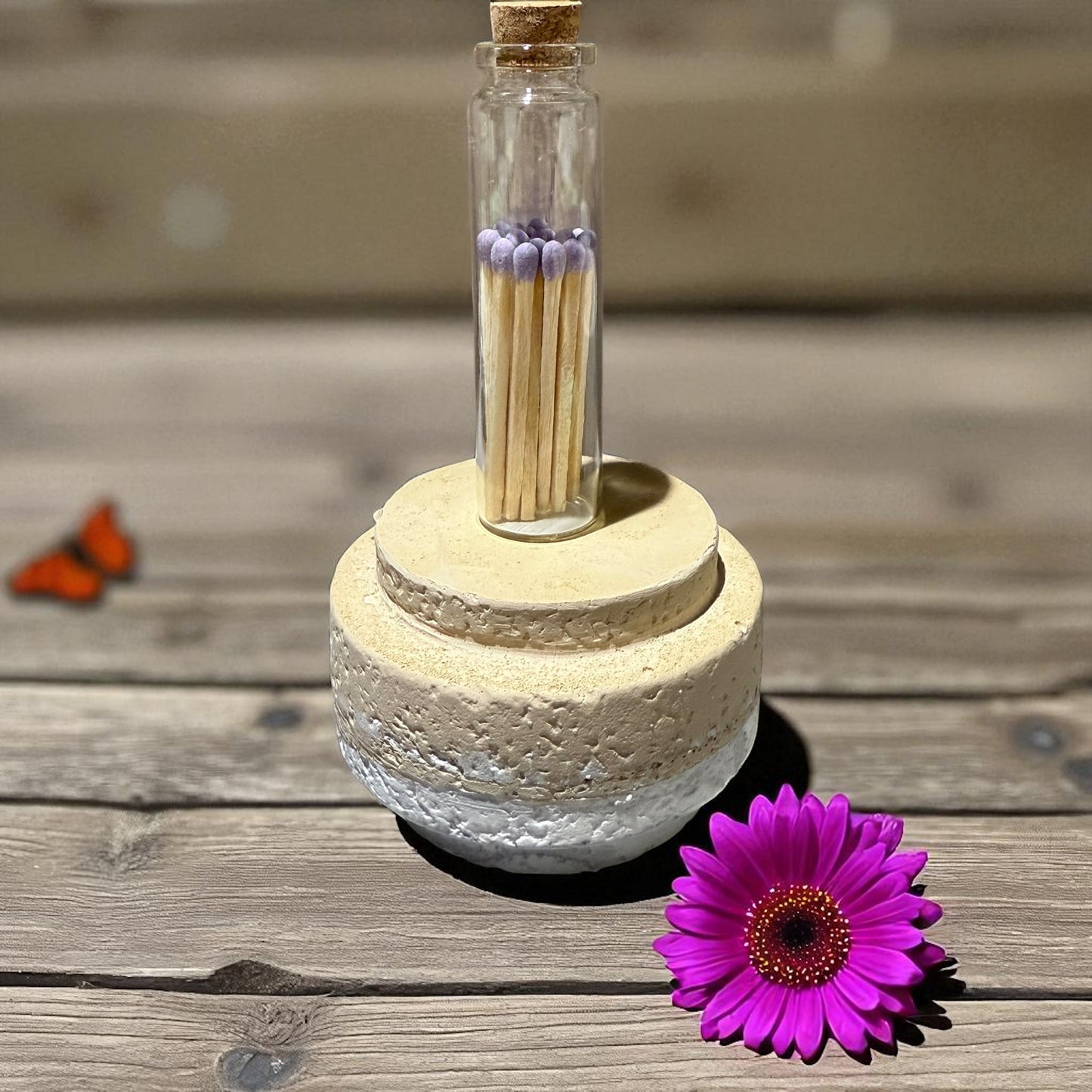 Bunte Streichhölzer im Glas | Hochzeitsgeschenk | Zündhölzer bunt