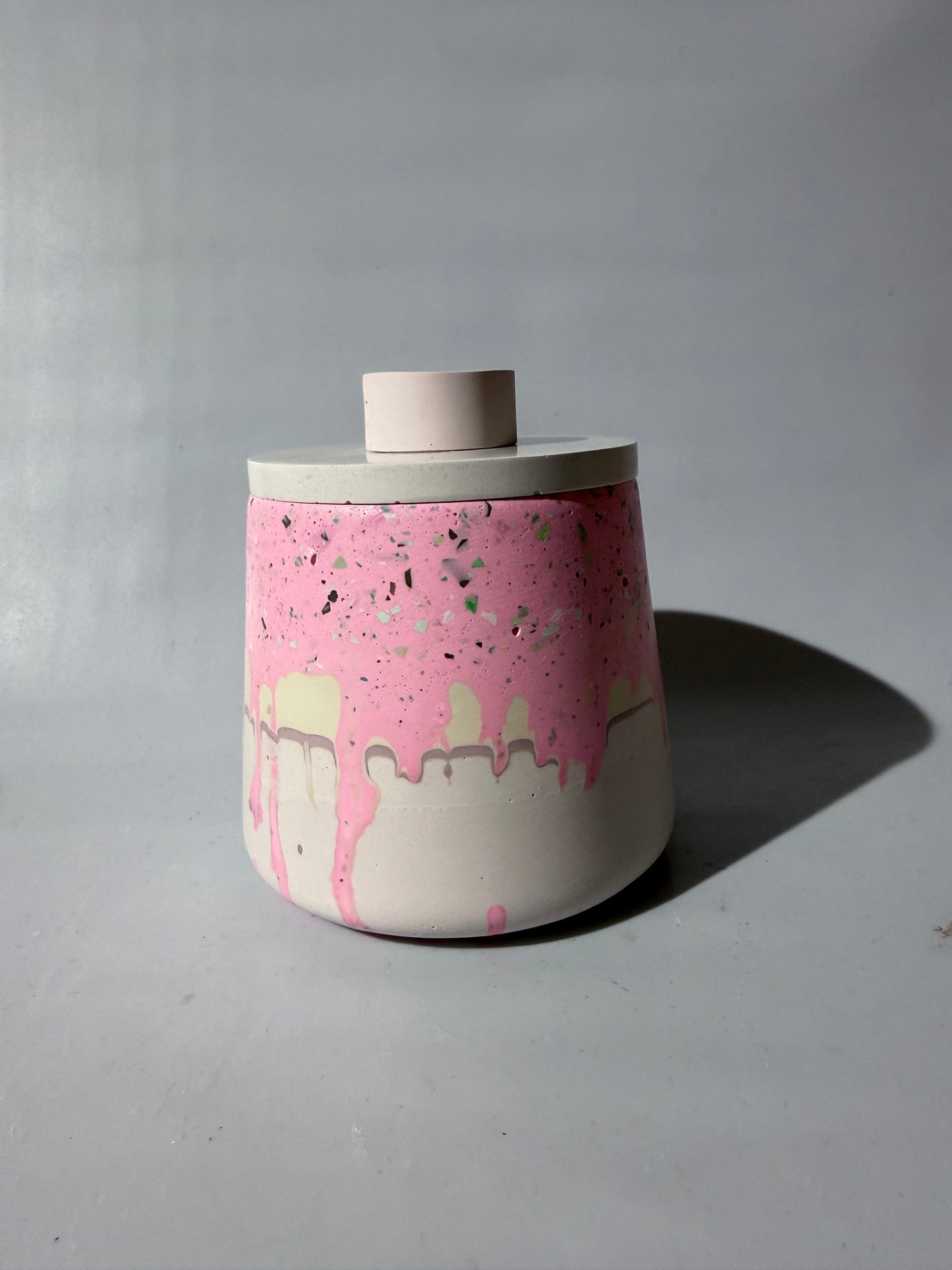 Kerzenhalter - Kerzenbehälter- Becher mit Deckel - bunt