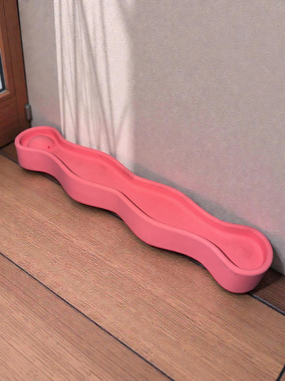 Handgemachter Räucherstäbchenhalter aus Gießmasse | Wellenform |  Boho Deko Halter | Achtsamkeit & Meditation | Geschenkidee Handmade