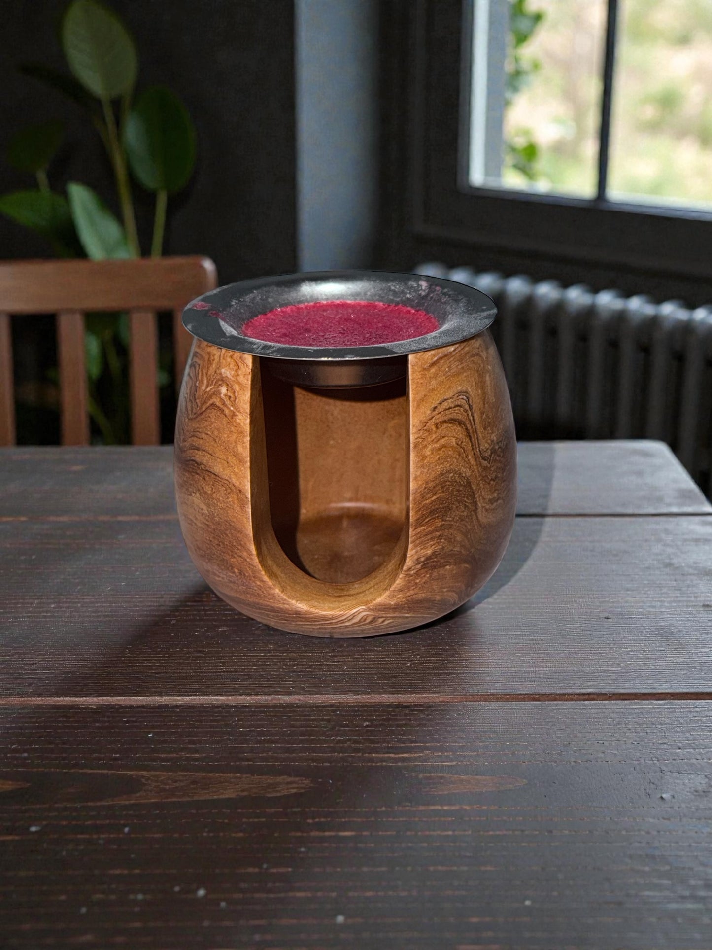 Duftlampe aus hochwertiger Gießmasse – Handgemachte Duftlampe – Minimalistische Deko – Meditationszubehör