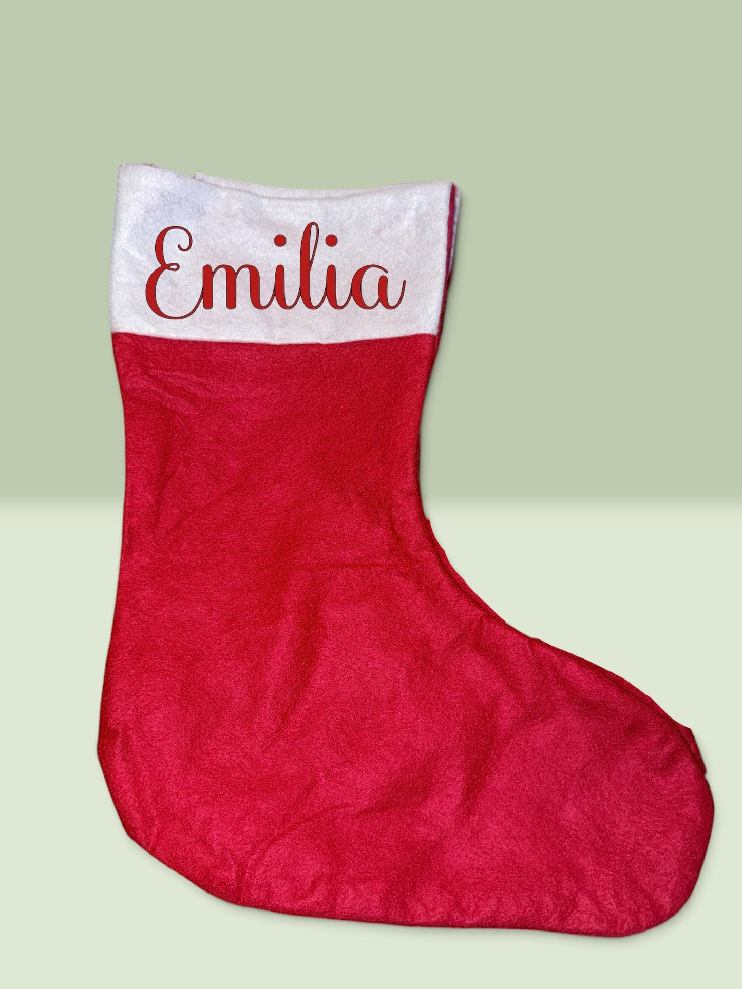 Personalisierte Weihnachtssocke mit Namen | Weihnachtsstrumpf für Kinder & Erwachsene