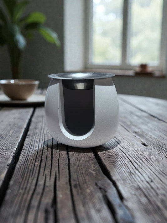 Duftlampe aus hochwertiger Gießmasse – Handgemachte Duftlampe – Minimalistische Deko – Meditationszubehör