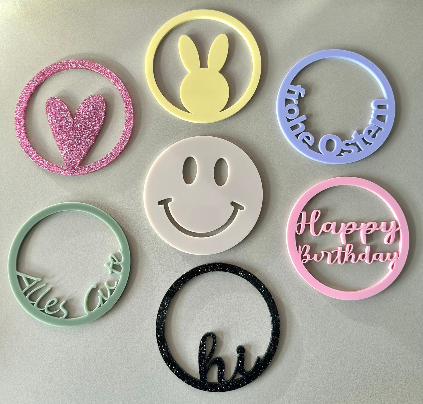 Handgefertigtes Kerzenhalter-Set mit Kerzen & austauschbarem Inlay