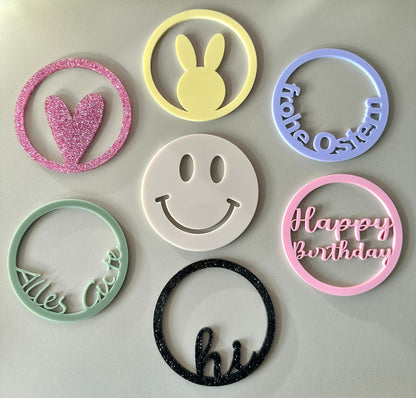 Handgefertigtes Kerzenhalter-Set mit Kerzen & austauschbarem Inlay