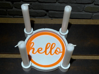 Handgefertigtes Kerzenhalter-Set mit Kerzen & austauschbarem Inlay