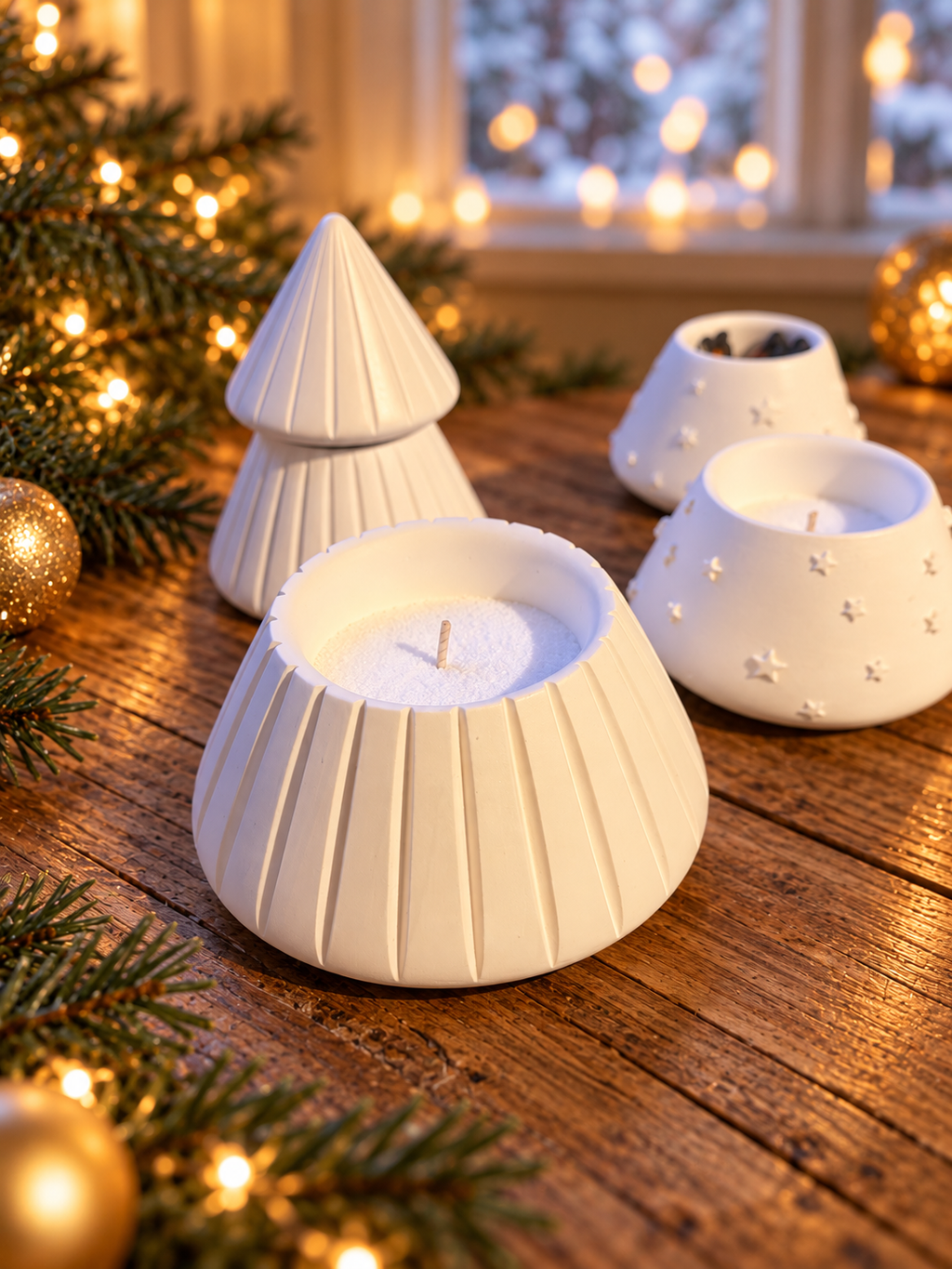 Weihnachtsbaum 3-in-1 – Deko, Kerze & Streichhölzer 🤍