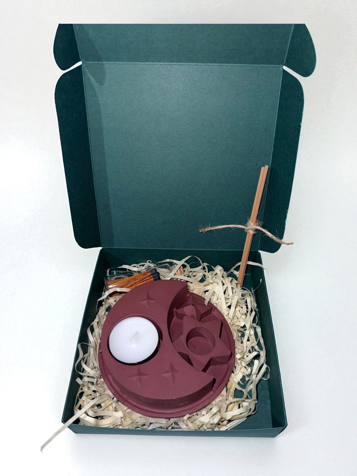 Geschenkset - Räucherstäbchenhalter- Teelichthalter - Streichhölzer- Weihnachten - Advent