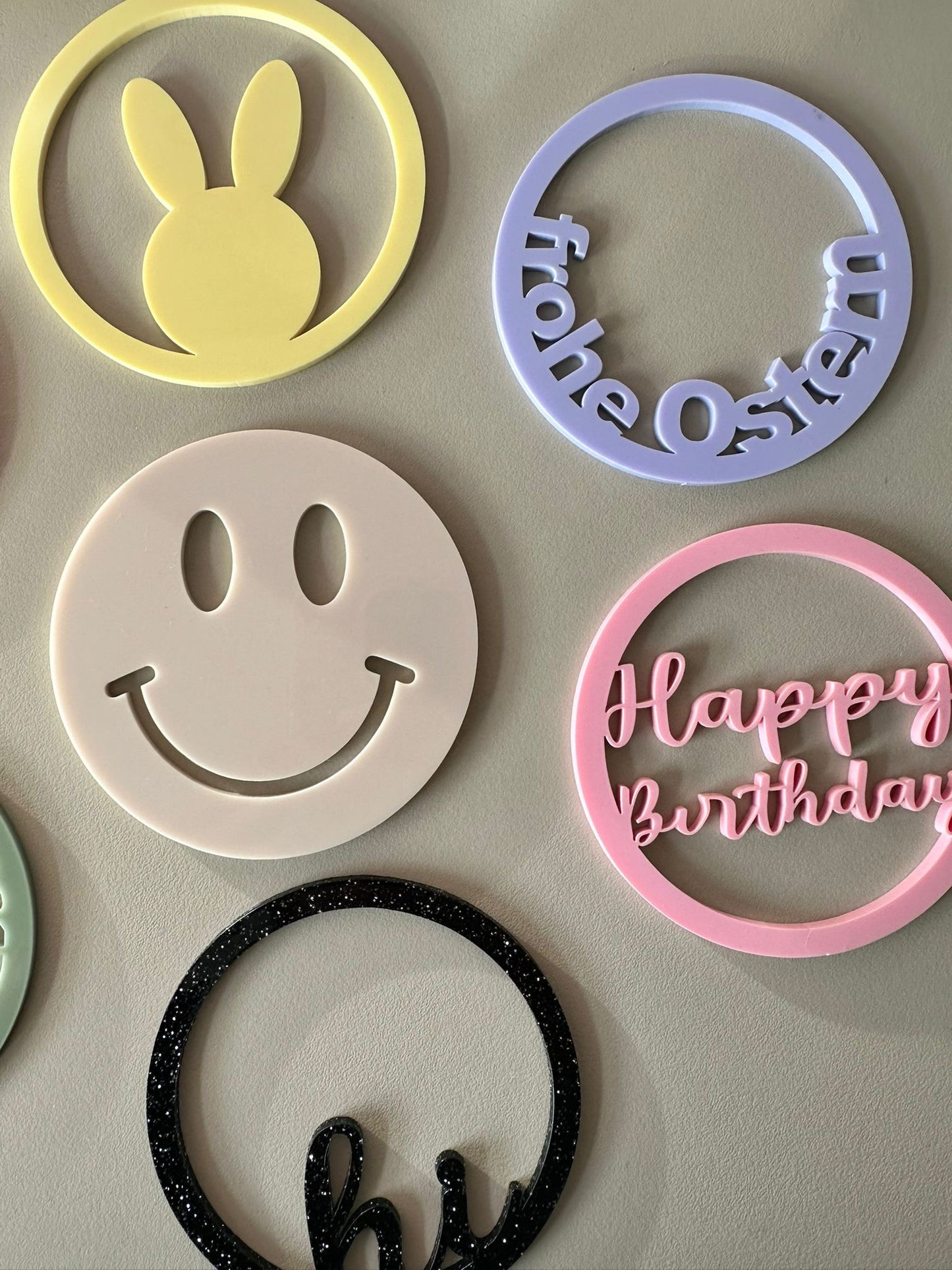 Handgefertigtes Kerzenhalter-Set mit Kerzen & austauschbarem Inlay