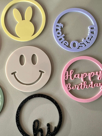 Handgefertigtes Kerzenhalter-Set mit Kerzen & austauschbarem Inlay