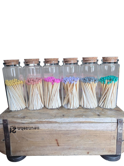 Bunte Streichhölzer im Glas | Hochzeitsgeschenk | Zündhölzer bunt
