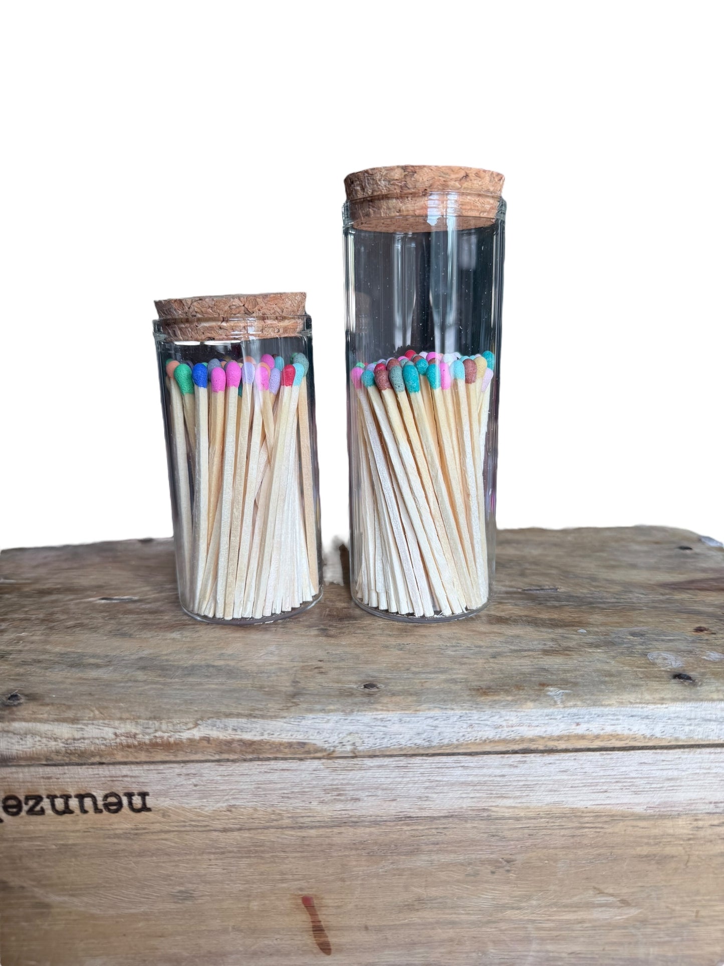 Bunte Streichhölzer im Glas | Hochzeitsgeschenk | Zündhölzer bunt