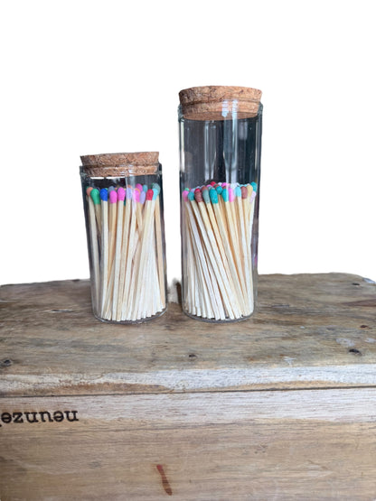 Bunte Streichhölzer im Glas | Hochzeitsgeschenk | Zündhölzer bunt