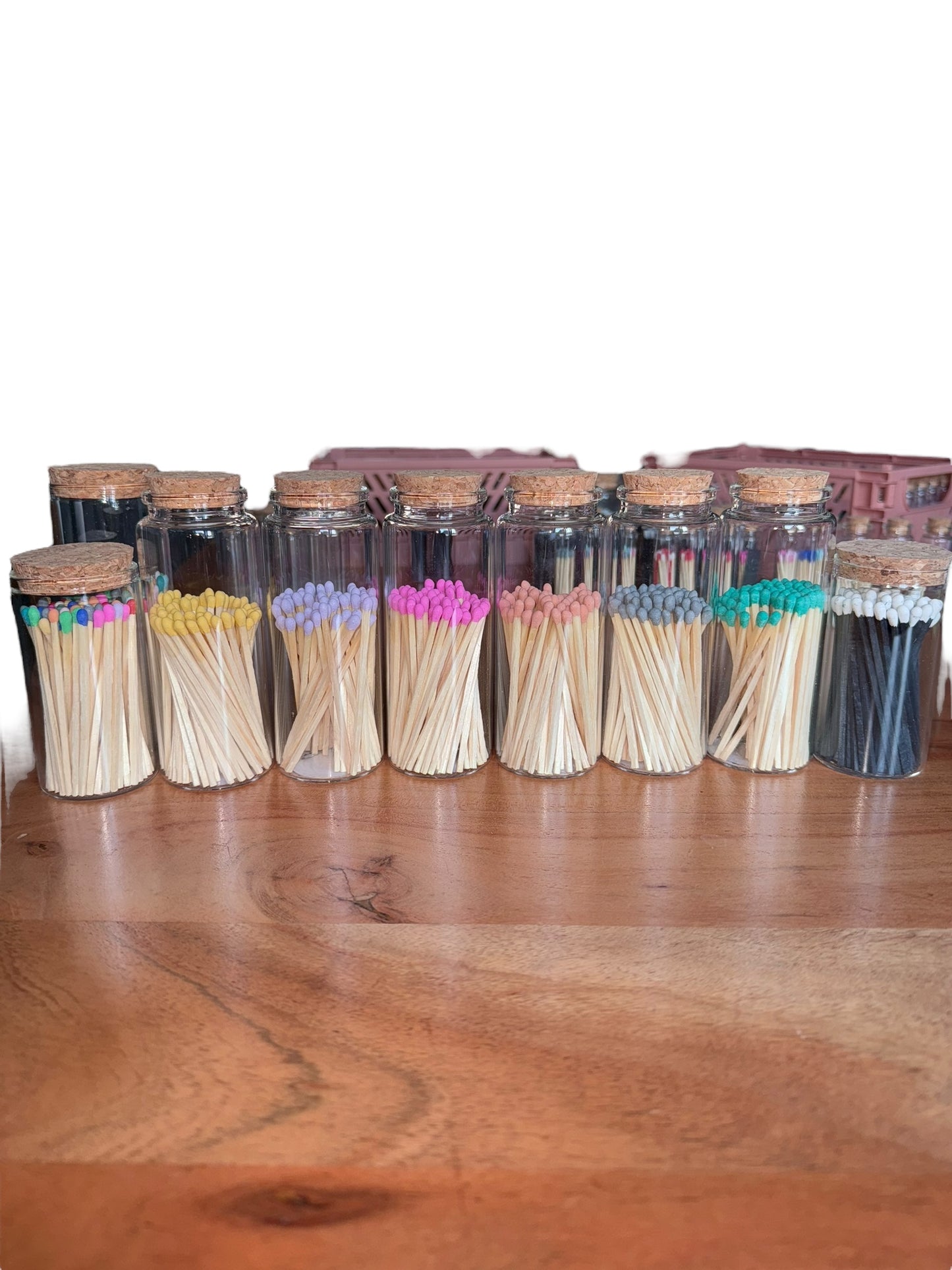 Bunte Streichhölzer im Glas | Hochzeitsgeschenk | Zündhölzer bunt