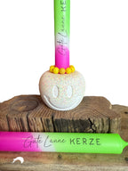 Gute Laune Kerze / Handgemacht aus Gießmasse / Trendige Deko / Gute Laune Deko / Geschenkidee / Stabkerzenhalter /Bunte Wohnaccessoires