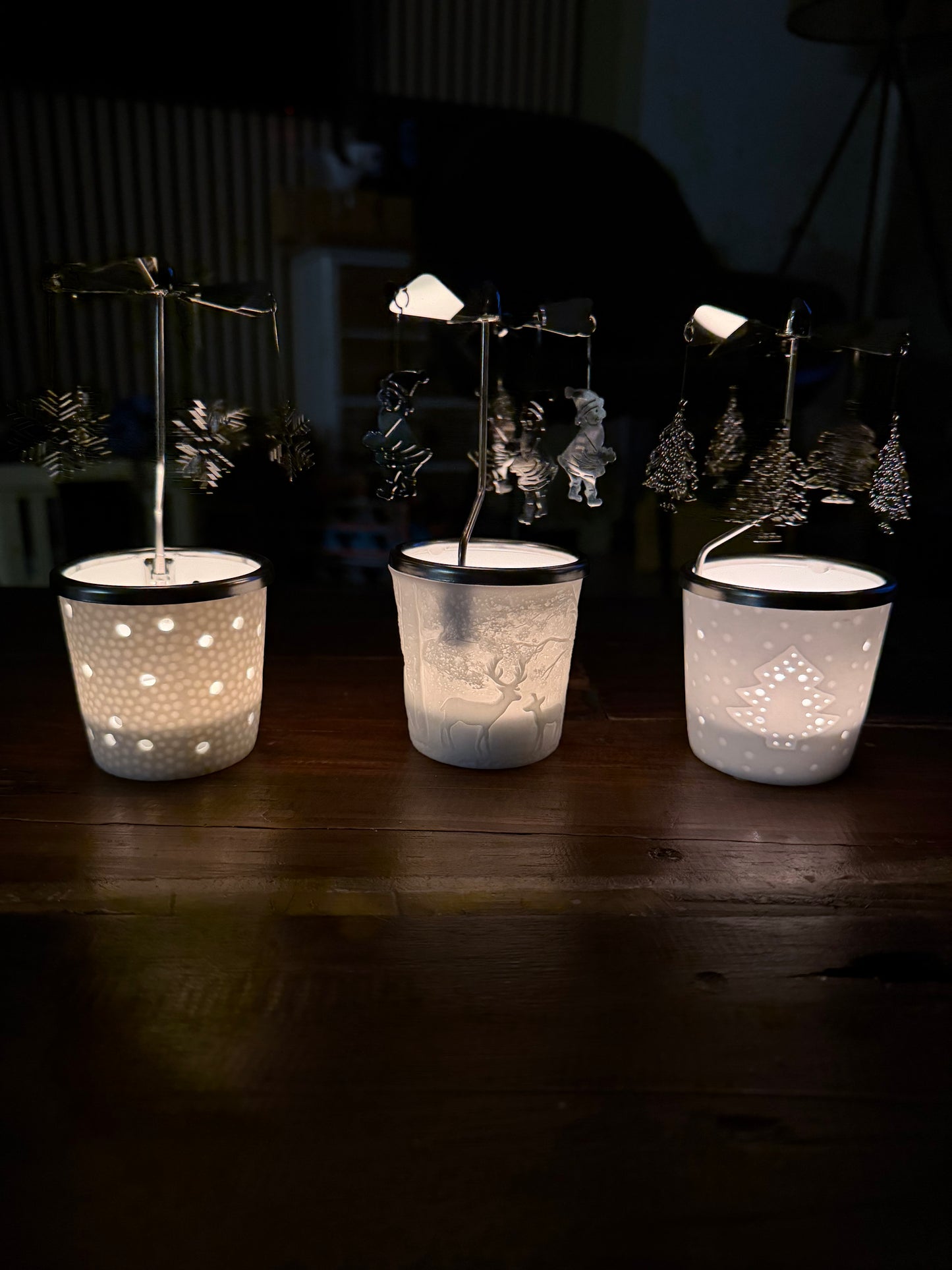 Teelichthalter aus Porzellan mit Propeller - Set