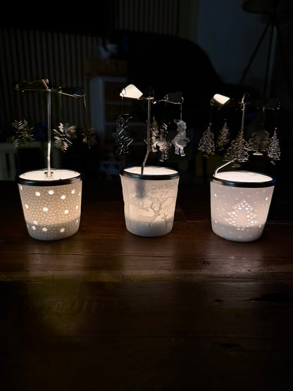 Teelichthalter aus Porzellan mit Propeller - Set