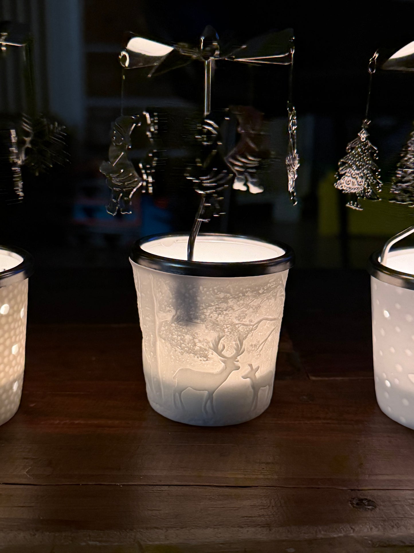 Teelichthalter aus Porzellan mit Propeller - Set