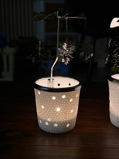 Teelichthalter aus Porzellan mit Propeller - Set