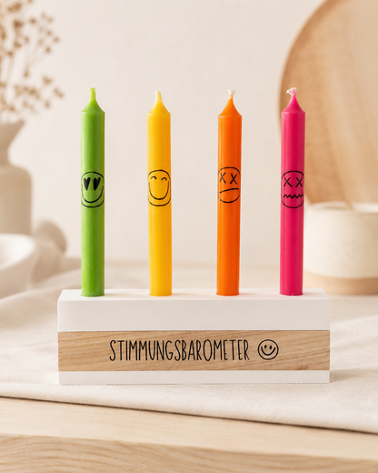 Stimmungsbarometer mit 4 Kerzen – lustige Geschenkidee für Paare
