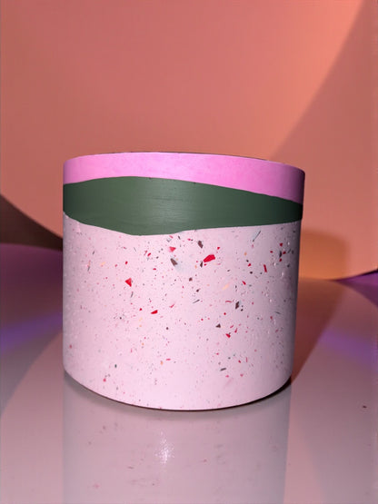 Blumenübertopf | Pflanztopf |Handgemacht | Holzlook | Übertopf | Dopamin | bunte Blumentöpfe