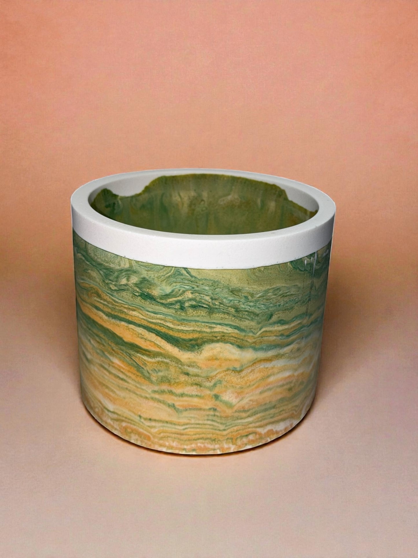 Blumenübertopf | Pflanztopf |Handgemacht | Holzlook | Übertopf | Dopamin | bunte Blumentöpfe