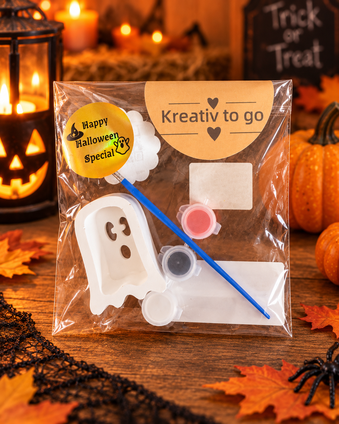 Kreativ to Go - Halloween Special - Gips zum bemalen - Mitbringsel - kreativ Set