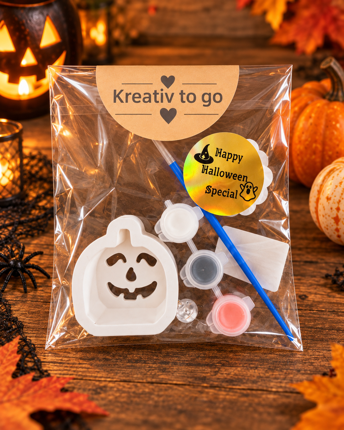 Kreativ to Go - Halloween Special - Gips zum bemalen - Mitbringsel - kreativ Set