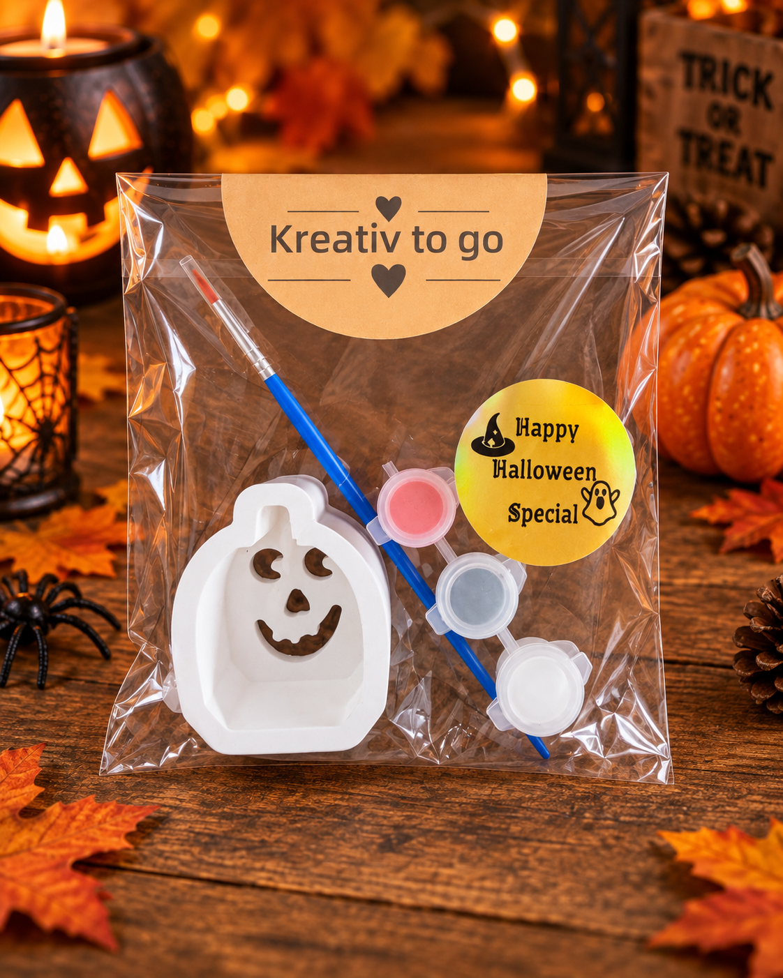Kreativ to Go - Halloween Special - Gips zum bemalen - Mitbringsel - kreativ Set