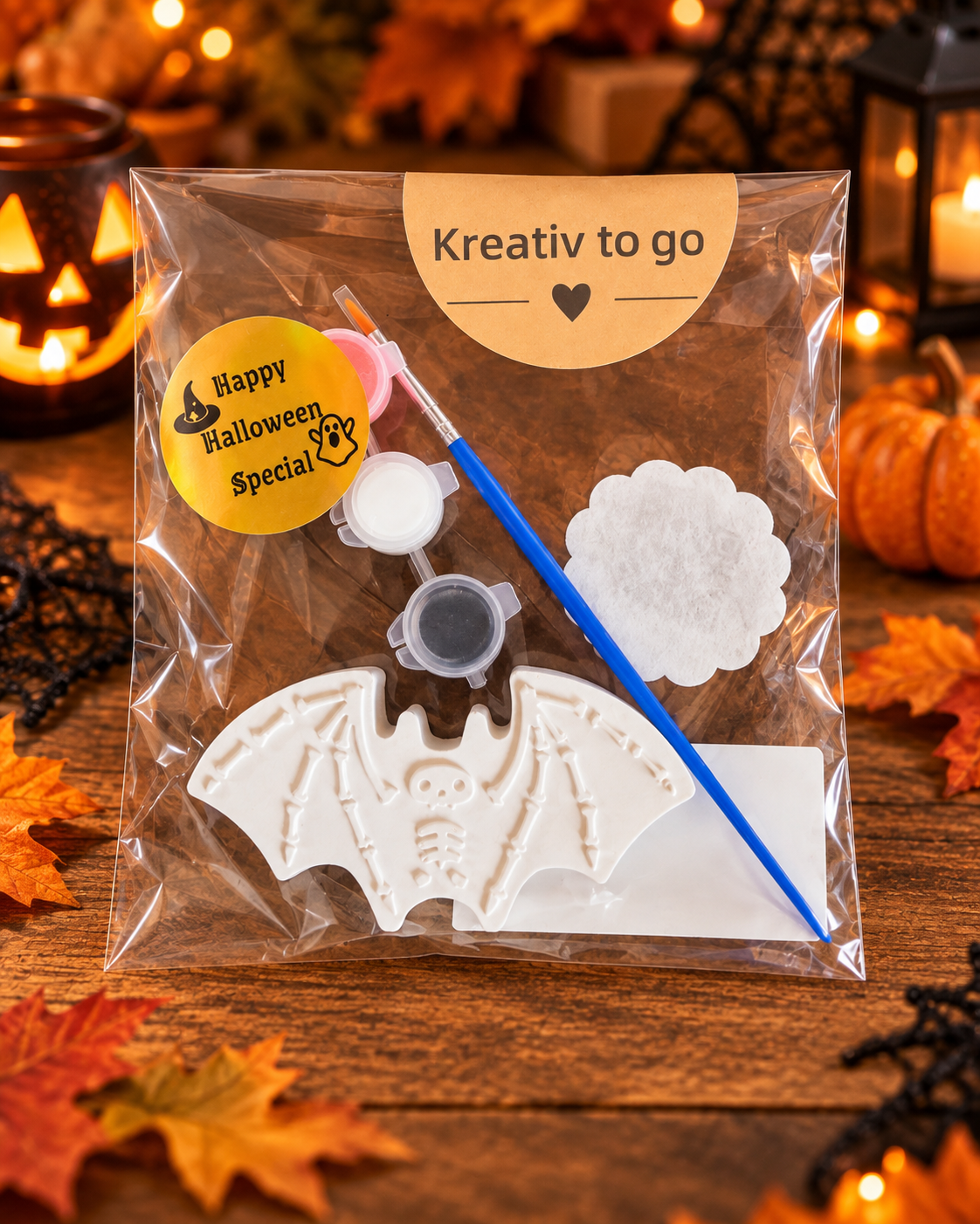 Kreativ to Go - Halloween Special - Gips zum bemalen - Mitbringsel - kreativ Set