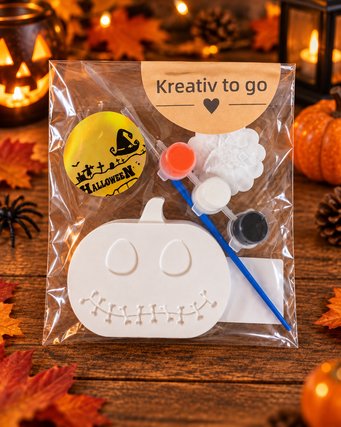 Kreativ to Go - Halloween Special - Gips zum bemalen - Mitbringsel - kreativ Set