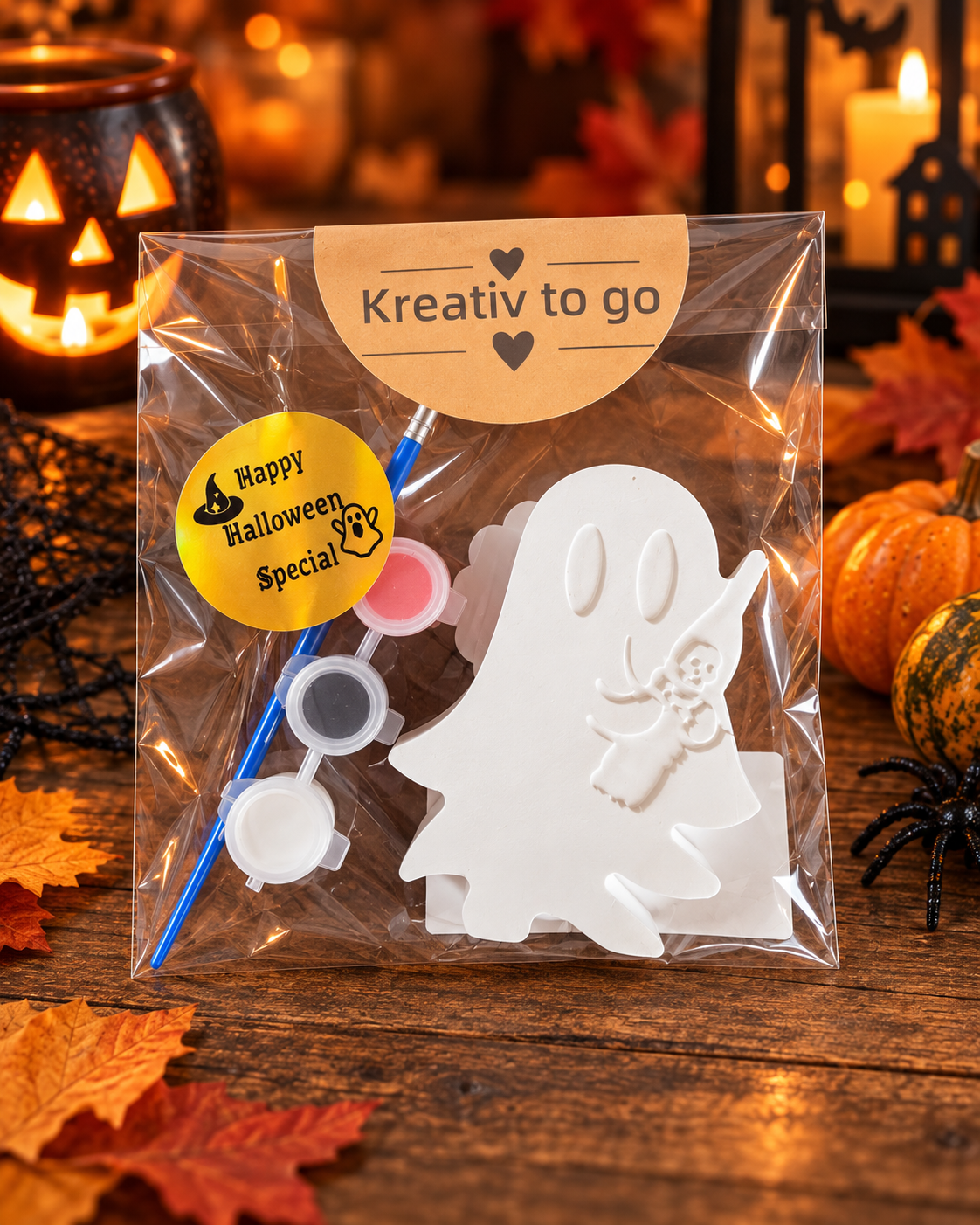 Kreativ to Go - Halloween Special - Gips zum bemalen - Mitbringsel - kreativ Set