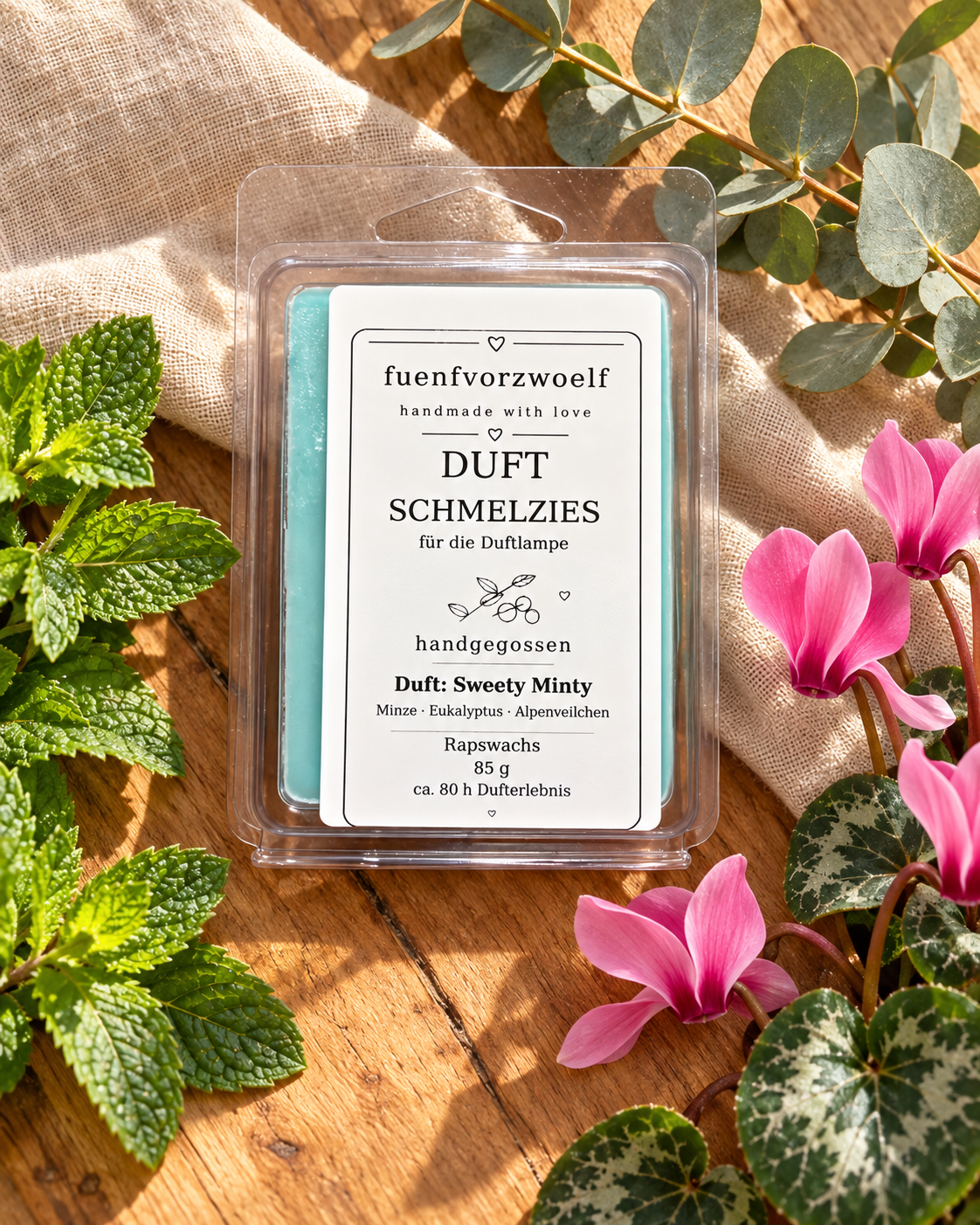 Duft-Schmelzies aus Rapswachs – Sweety Minty · 85 g