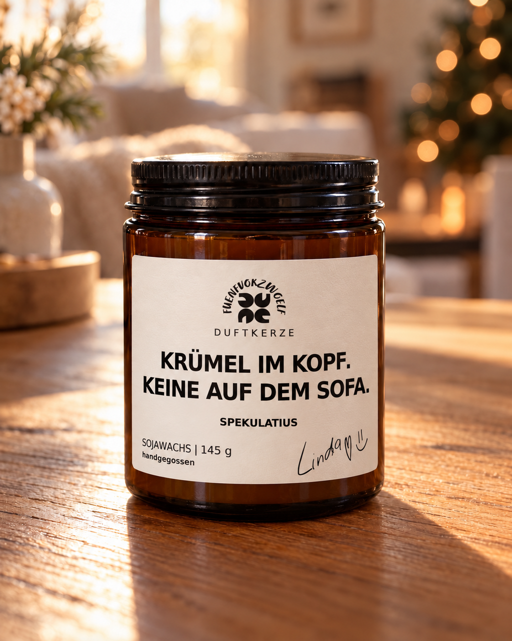 Krümel im Kopf. Keine auf dem Sofa – Spekulatius-Duftkerze | 145 g