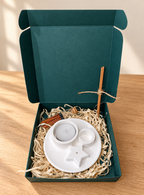 Teelicht- & Räucherstäbchen-Set mit Mond oder Stern
