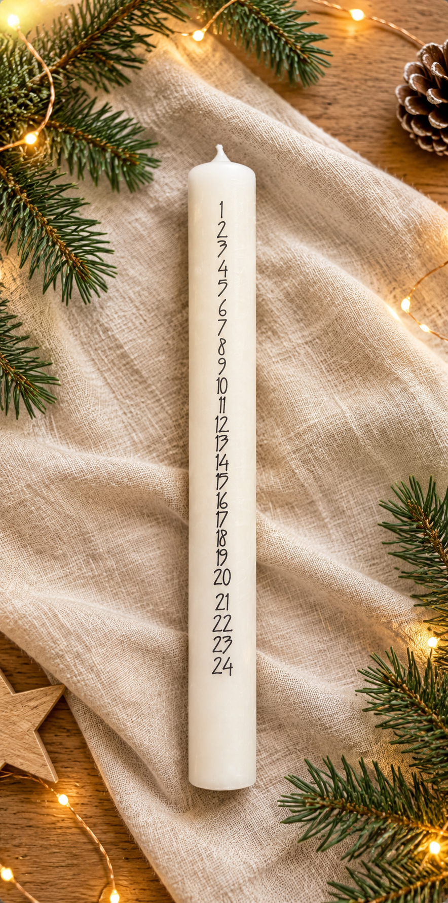 Adventskalenderkerze 1–24 – dein täglicher Lichtmoment