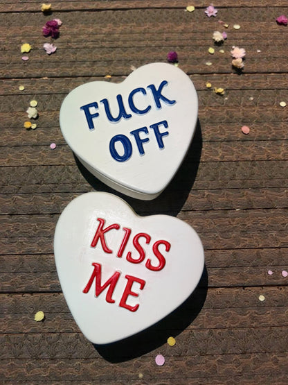 Herz Kerze Schatulle mit Statement.