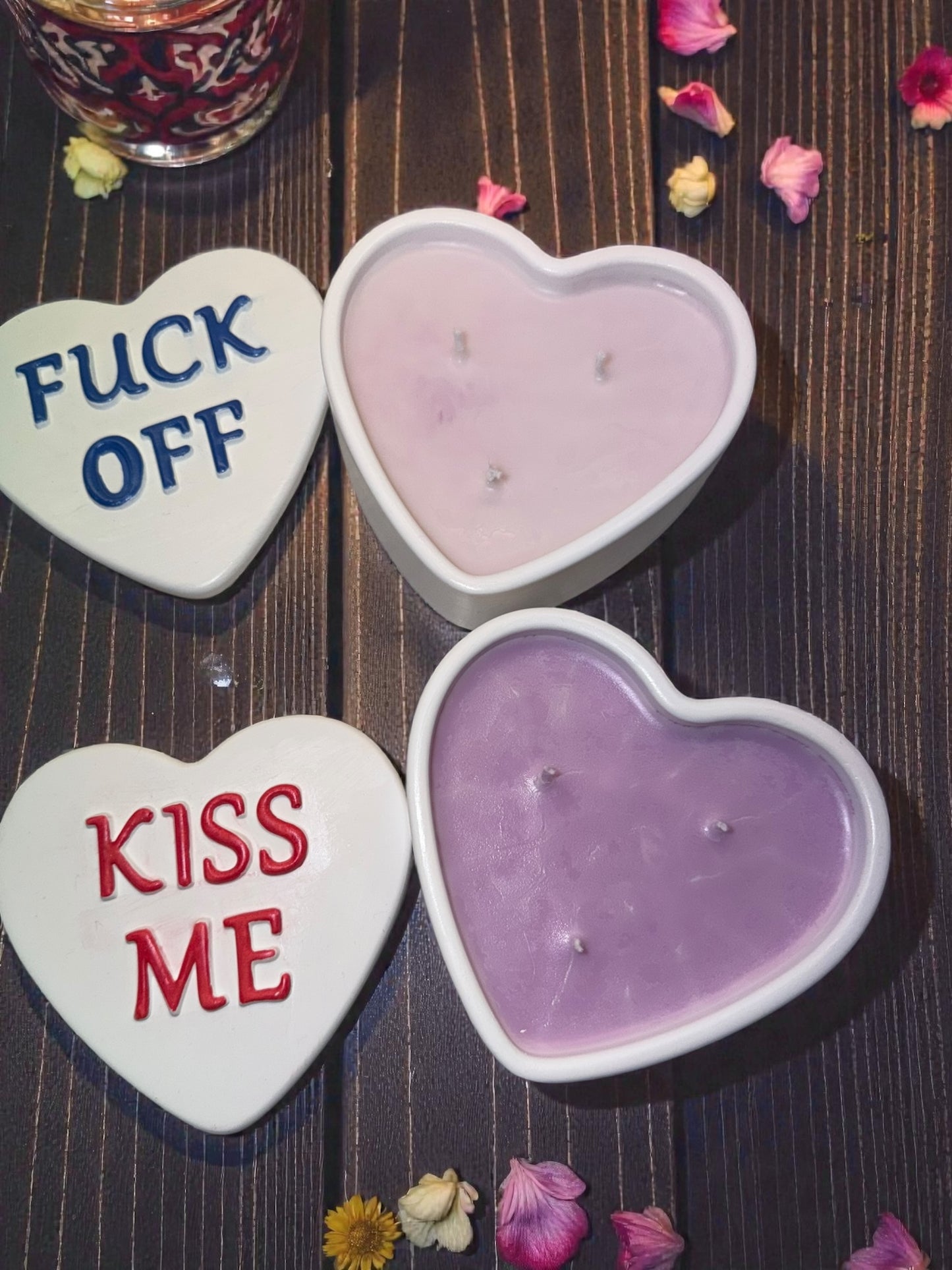 Herz Kerze Schatulle mit Statement.