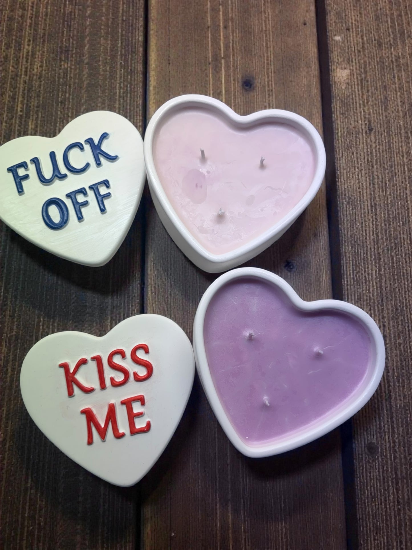 Herz Kerze Schatulle mit Statement.